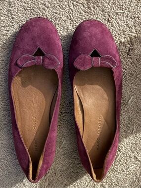Marc Jacobs Suede Bow Ballet Flats in Plum